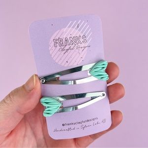 Chunky Knit Heart Handmade Polymer Clay Hair Clips
